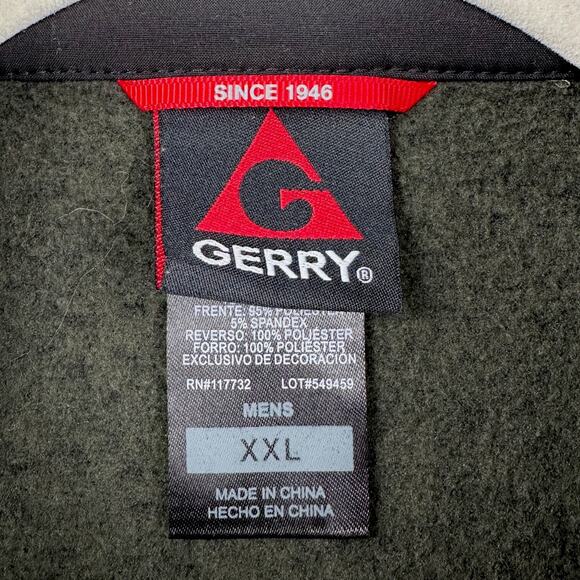 Gerry Olive Green & Black Zippered Pockets Stand Collar Full Zip Jacket Mens XXL - Picture 4 of 8